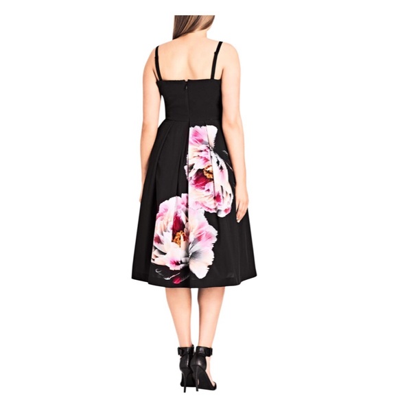Bold Bloom Pleated Fit & Flare Dress - Picture 3 of 3